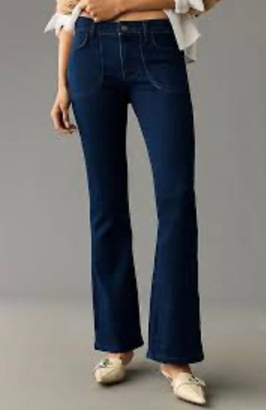 Pilcro Dark Wash High Rise Flare Jeans Women's 33 (Approx. Women's US 14)